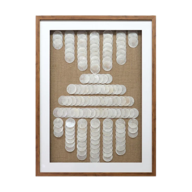 Capiz Shell Cascade Wall Art, close - up of the artwork