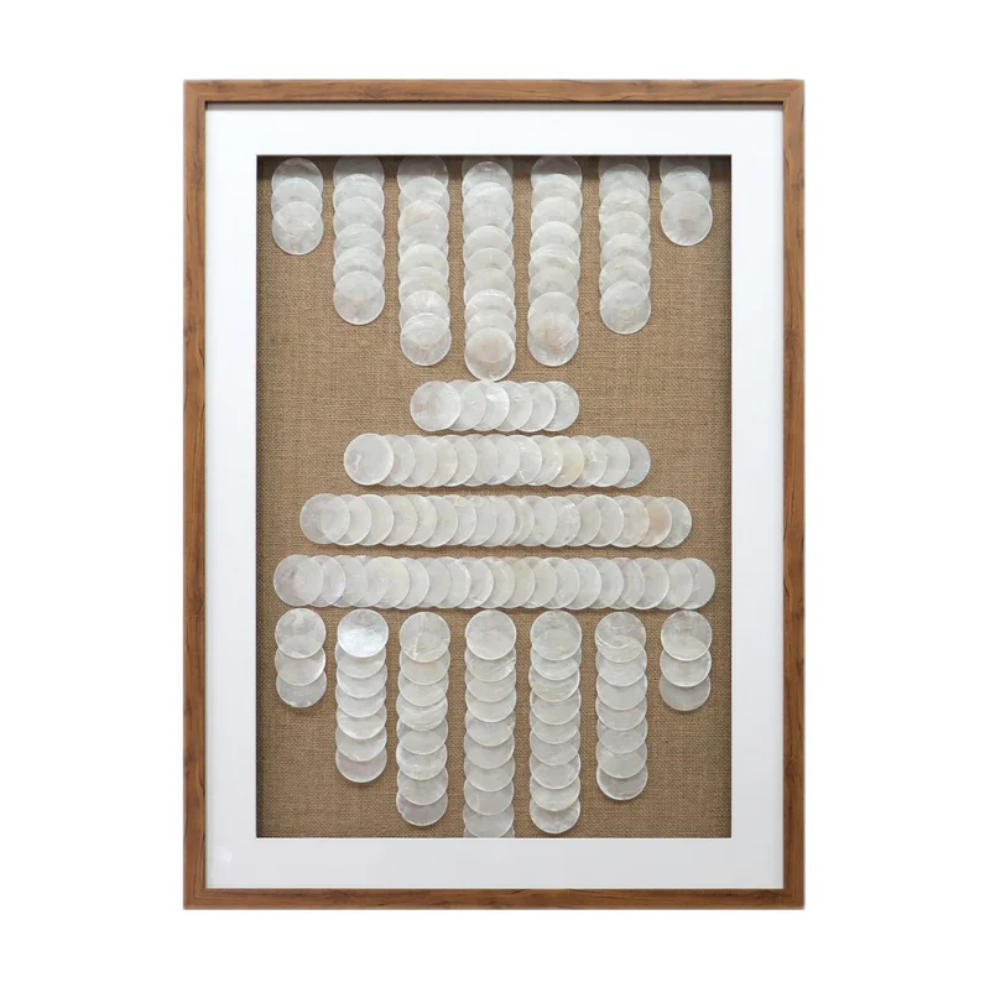 Capiz Shell Cascade Wall Art, close - up of the artwork