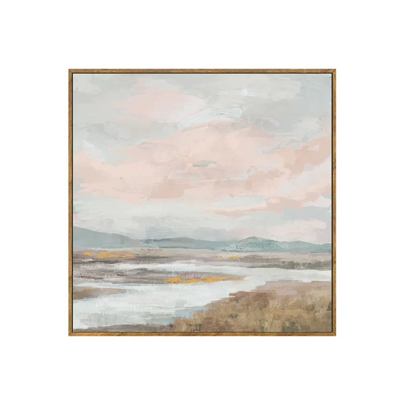 Blush Horizon Abstract Canvas Art