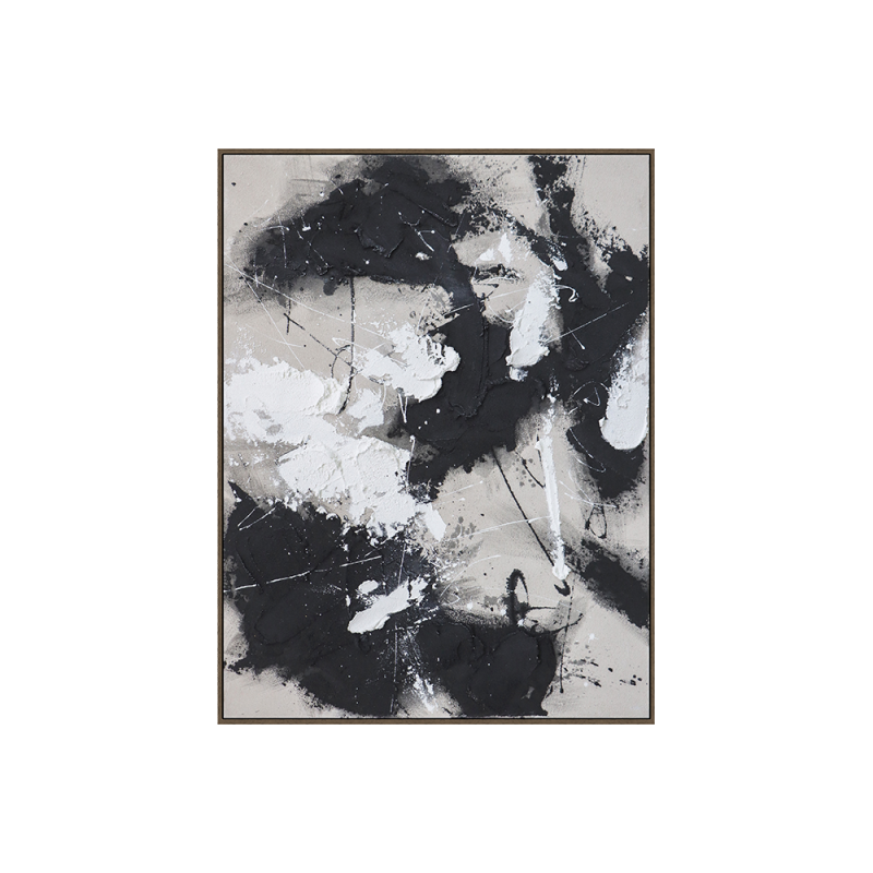 Monochrome Motion Abstract Canvas Painting