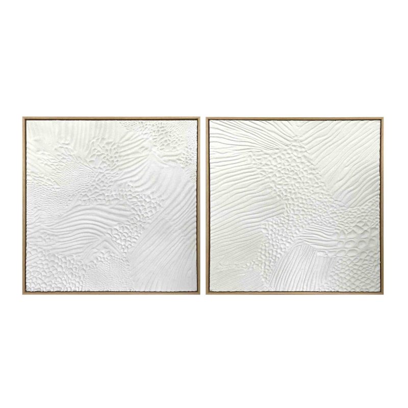 White Textured Handmade Relief Wall Art