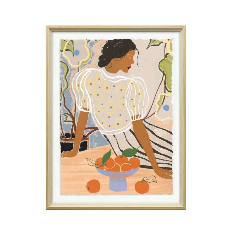 Citrus Lazy Woman Framed Print
