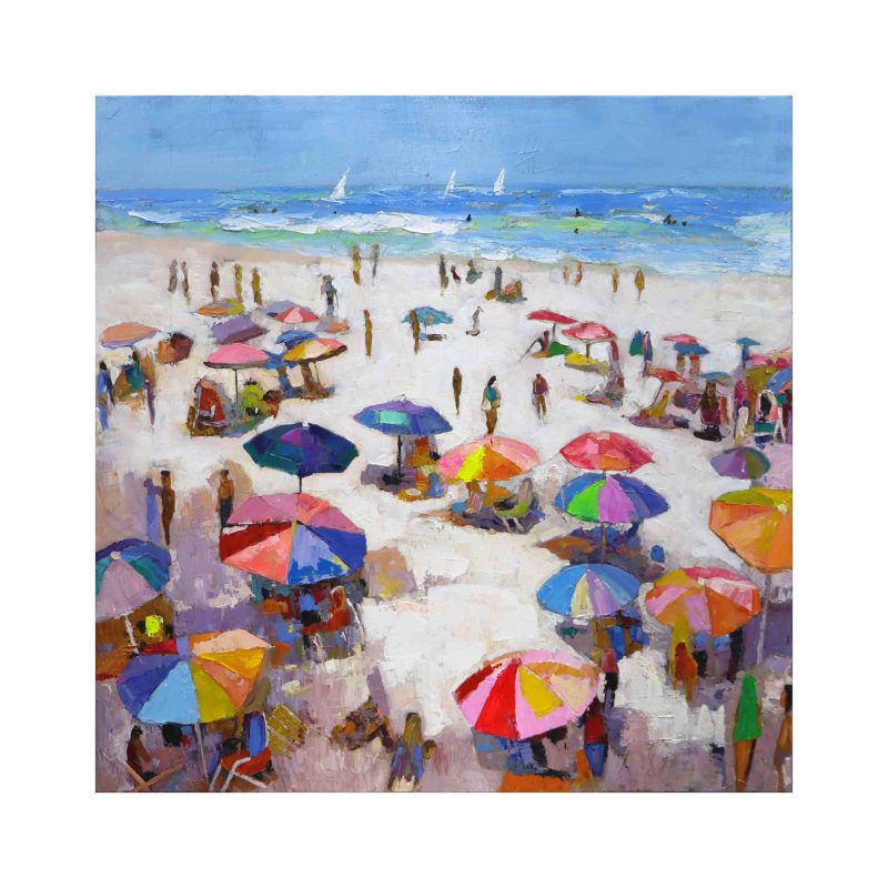 Summer Beach Scene Oil Painting