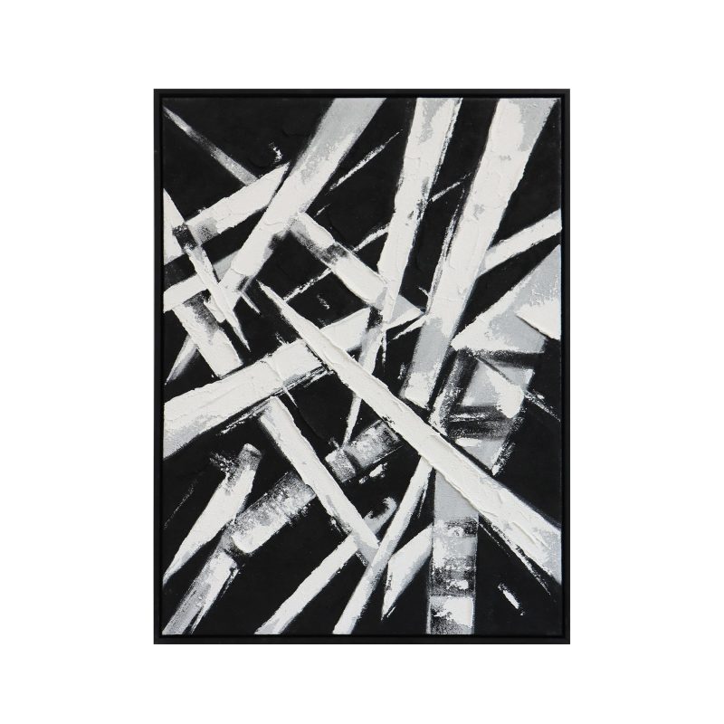 black and white abstract textured wall art