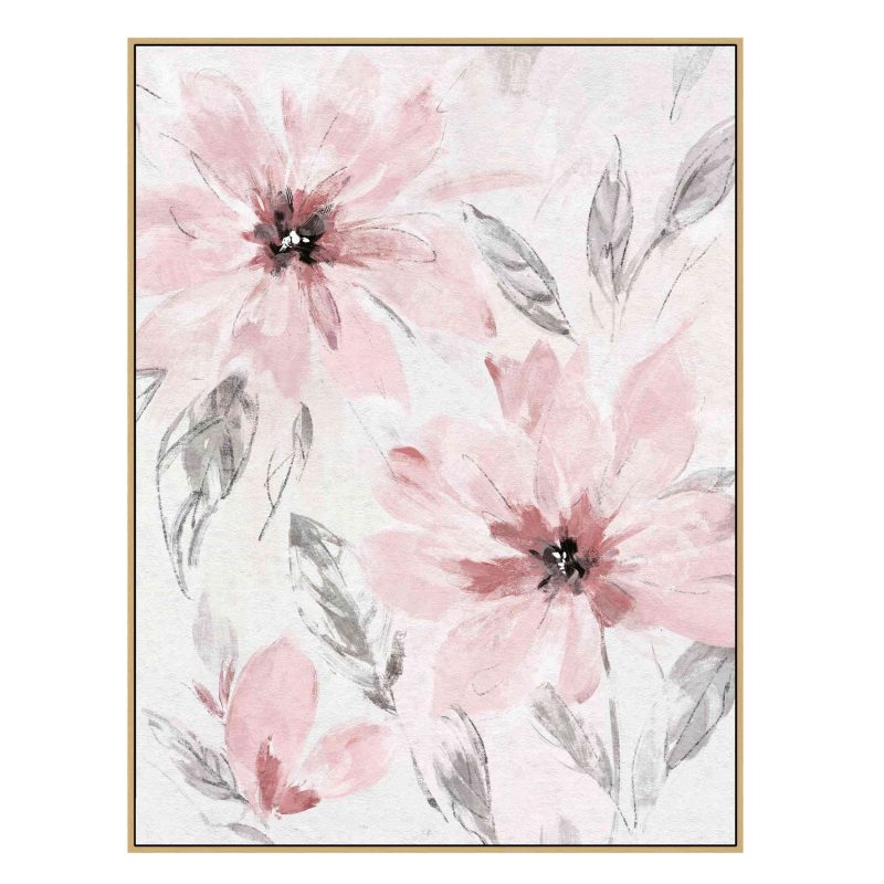 Blush Pink Abstract Floral Canvas Art